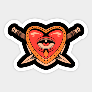 crual love tattoo Sticker